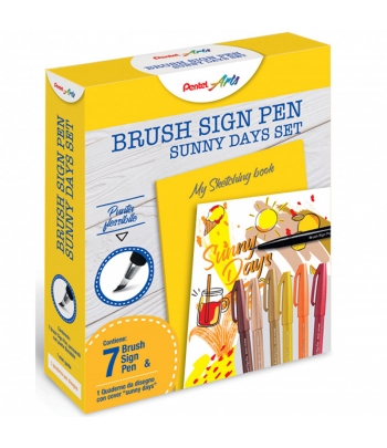 SET 7 Brush Sign Pen "SUNNY...