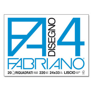 Album F4 - 24 x 33 Liscio Riquadrato, 20 Fogli, 220 gr. Fabriano