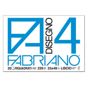 Album F4 - 33 x 48 Liscio Riquadrato, 20 Fogli, 220 gr. Fabriano
