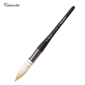 Pennello Serie 1412 tradizionale Aquasynt tondo, sintetico capra bianco, ghiera sintetica N. 16 Tintoretto