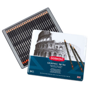 Confezione Metallo "Graphic" da 24 Matite  soft (9B-9H) - Derwent