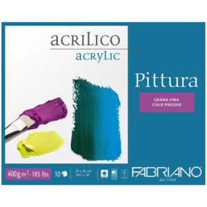Blocco Pittura - 25 x 35 Grana Fine 10 Fogli, 400 gr. Fabriano