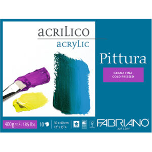 Blocco Pittura - 30 x 40 Grana Fine 10 Fogli, 400 gr. Fabriano