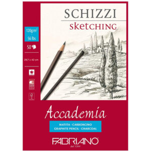 Blocco Accademia Sketching - A3, 29,7 x 42 Grana Naturale, 50 Fogli, 120 gr. Fabriano