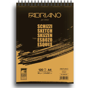Blocco Spiralato Schizzi - A4, 21 x 29,7 Grana Naturale, 120 Fogli, 90 gr. Fabriano