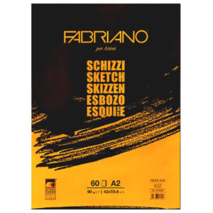 Blocco Schizzi - A2, 42 x 59,4 Grana Naturale, 60 Fogli, 90 gr. Fabriano
