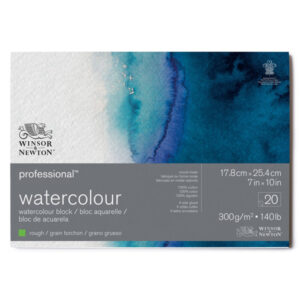 Blocco Professional Watercolor Collato 4 Lati, Grana Torchon 17.8 x 25.4 cm, 20 Foglik, 300 gr Winsor e Newton