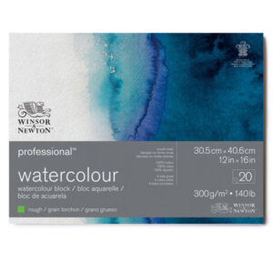 Blocco Professional Watercolor Collato 4 Lati, Grana Torchon 30.5 x 40.6 cm, 20 Fogli, 300 gr Winsor e Newton
