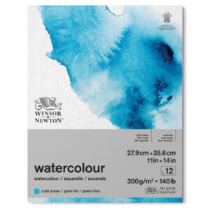 Blocco Watercolor Collato 1 Lato 27,9 x 35,6 cm, 12 Fogli  300 gr Winsor e Newton