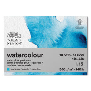 Blocco Watercolor Collato 1 Cartolina, A6, 15 Fogli  300 gr Winsor e Newton