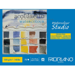 Blocco Watercolour Studio 27 x 35 Grana Fine, Fogli 75, 300 gr. Fabriano