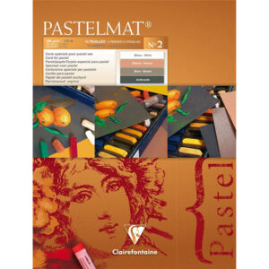 Blocco Pastelmat n° 2 - 18 x 24 cm, Fogli 12, 360 gr (Bianco, senna, marrone, antracite) Clairefontaine