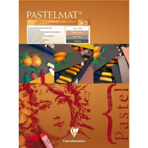 Blocco Pastelmat n° 2 - 30 x 40 cm, Fogli 12, 360 gr (Bianco, senna, marrone, antracite) Clairefontaine
