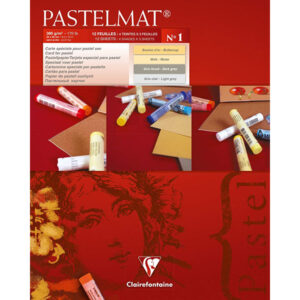 Blocco Pastelmat n° 1 - 24 x 30 cm, Fogli 12, 360 gr (mais, ranuncolo, grigio, g chiaro) Clairefontaine