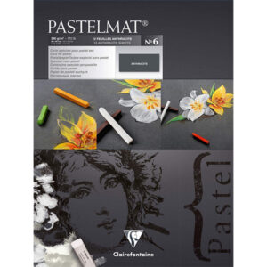 Blocco Pastelmat n° 6 - 30 x 40 cm, Fogli 12, 360 gr antracite Clairefontaine