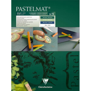 Blocco Pastelmat n° 5 - 30 x 40 cm, Fogli 12, 360 gr (verde chiaro, verde scuro, blu scuro, bianco) Clairefontaine