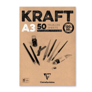 Blocco Kraft  Avana, A3, Fogli 50, 120 gr Clairefontaine