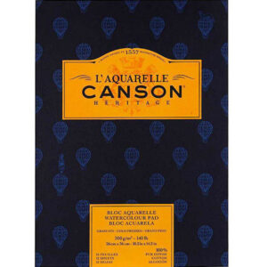 Blocco Héritage 26 x 36 cm, Grana Fine, 12 Fogli Cotone 100% Canson
