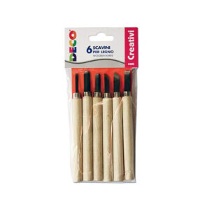 Set 6 Scavini per Legno Dom con Manico in legno