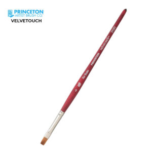 Pennello Serie P3950 Velvetouch Sintetico Piatto Medio, Manico corto N. 6 - Princeton