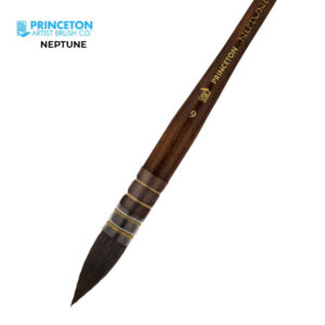 Pennello Neptune Serie 4750 Sintetico Lavis Tondo montato su Piuma, Manico corto N. 8 - Princeton