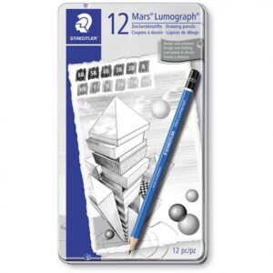 Staedtler - Set 12 Matite MARS Lumograph Morbide da 6B a 4H