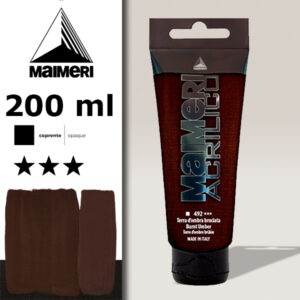 492 - Terra D'Ombra Bruciata 200 ML Acrilico Maimeri