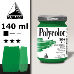 304 - Verde Brillante Chiaro 140 ML Acrilico Polycolor Maimeri