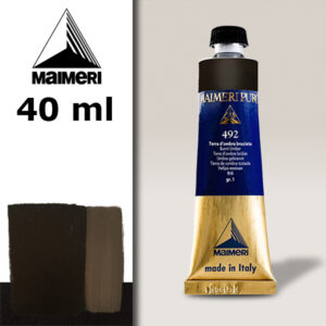 492 - Terra d'ombra bruciata 40 ML Colore Olio Puro Maimeri