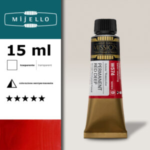 574 - Rosso scuro permanente S2 - Acquerello 15 ML Mijello Mission Gold