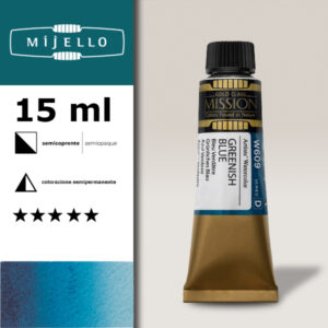 609 - Blu verdastro S4 - Acquerello 15 ML Mijello Mission Gold