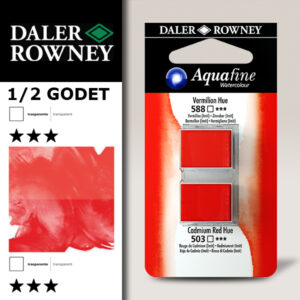 004 - 588 Vermiglione imit. e 503 Rosso di Cadmio imit. - Acquerello 1/2 Godet Aquafine Daler Rowney