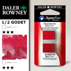 005 - 515 Cremisi Alizarina imit. e 563 Rosa Robbia imit. - Acquerello 1/2 Godet Aquafine Daler Rowney