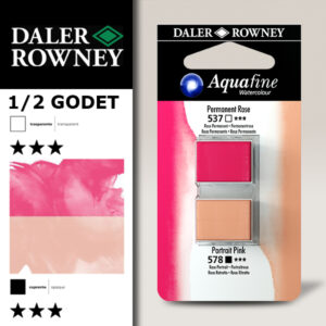 006 - 537 Rosa Permanente e 578 Carnicino - Acquerello 1/2 Godet Aquafine Daler Rowney