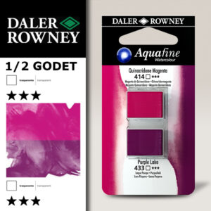 007 - 414 Magenta Quinacridone e 433 Lacca Porpora - Acquerello 1/2 Godet Aquafine Daler Rowney