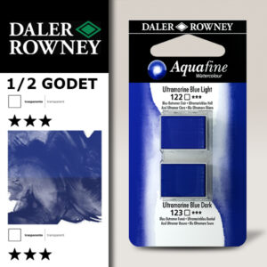 011 - 122 Blu Oltremare Chiaro e 123 Blu Oltremare Scuro - Acquerello 1/2 Godet Aquafine Daler Rowney