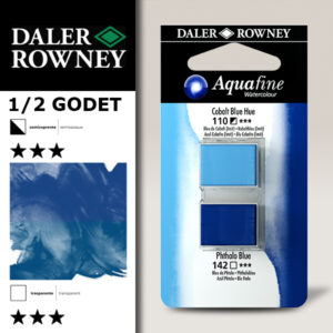 012 - 110 Blu di Colbalto imit. e 142 Blu Ftalo - Acquerello 1/2 Godet Aquafine Daler Rowney