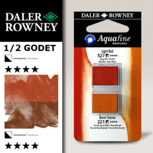 018 - 527 Rosso Chiaro e 221 Terra di Siena Bruciata - Acquerello 1/2 Godet Aquafine Daler Rowney