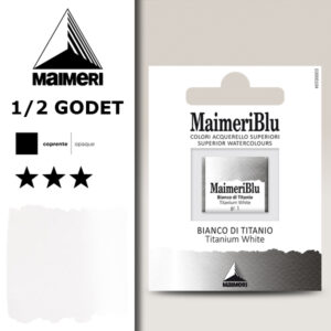 018 - Bianco Di Titanio Colori Acquerello 1/2 Godet Maimeri Blu