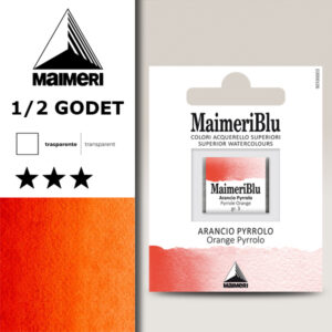 061 - Arancio Pyrrolo Colori Acquerello 1/2 Godet Maimeri Blu