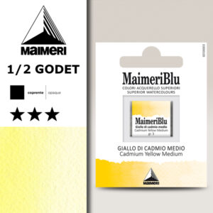 083 - Giallo Di Cadmio Medio Colori Acquerello 1/2 Godet Maimeri Blu
