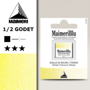 109 - Giallo Di Nichel Titanio Colori Acquerello 1/2 Godet Maimeri Blu
