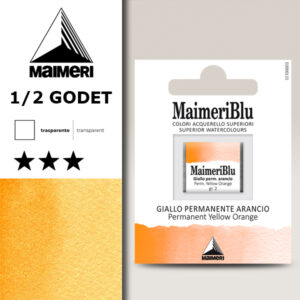 110 - Giallo Permanente Arancio Colori Acquerello 1/2 Godet Maimeri Blu