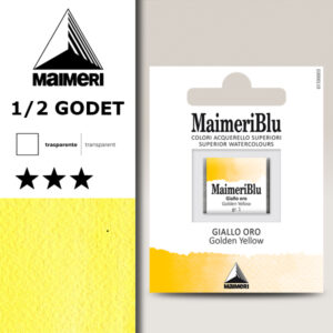 117 - Giallo Oro Colori Acquerello 1/2 Godet Maimeri Blu