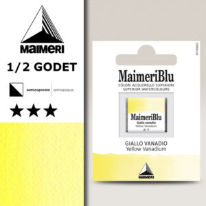 121 - Giallo Vanadio Colori Acquerello 1/2 Godet Maimeri Blu