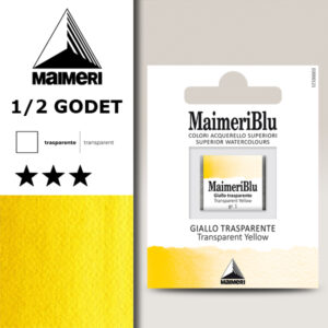 122 - Giallo Trasparente Colori Acquerello 1/2 Godet Maimeri Blu