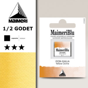 131 - Ocra Gialla Colori Acquerello 1/2 Godet Maimeri Blu