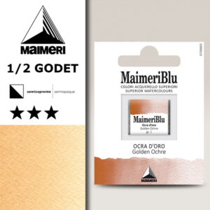 134 - Ocra d'Oro Colori Acquerello 1/2 Godet Maimeri Blu