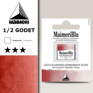 178 - Lacca Garanza Perm  Scura Colori Acquerello 1/2 Godet Maimeri Blu