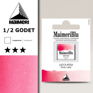 182 - Lacca Rosa Colori Acquerello 1/2 Godet Maimeri Blu